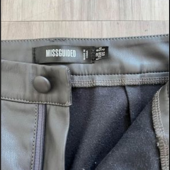 Leather gray fleece pants | trousers Missguided - Picture 2 of 3